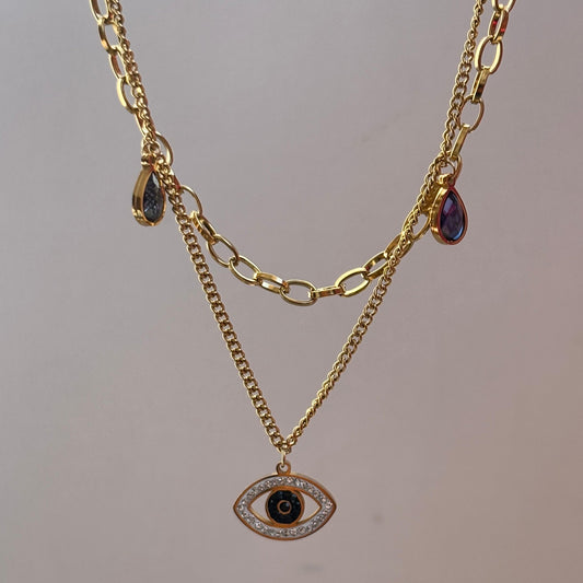 Layered Evil Eye Necklace