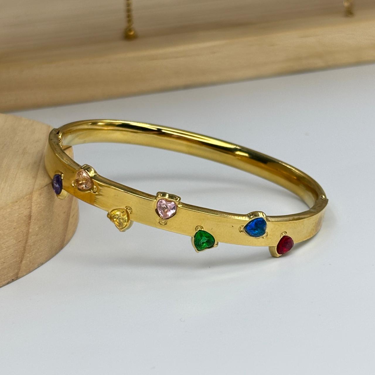 Multi Colored Heartline Bracelet
