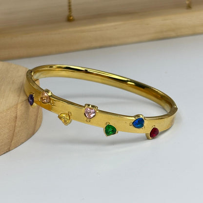 Multi Colored Heartline Bracelet