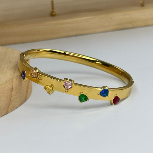 Multi Colored Heartline Bracelet
