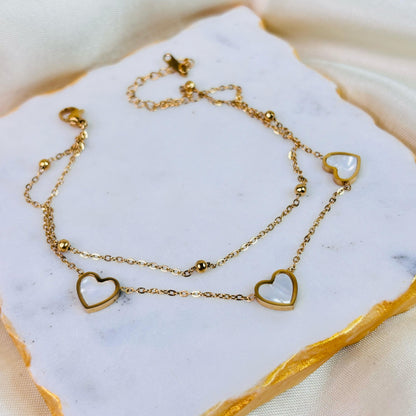 Pearl Heart Anklet