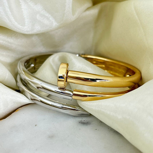 Dual Tone Nail Bracelet
