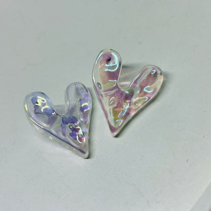 Holographic Colored Heart Earrings