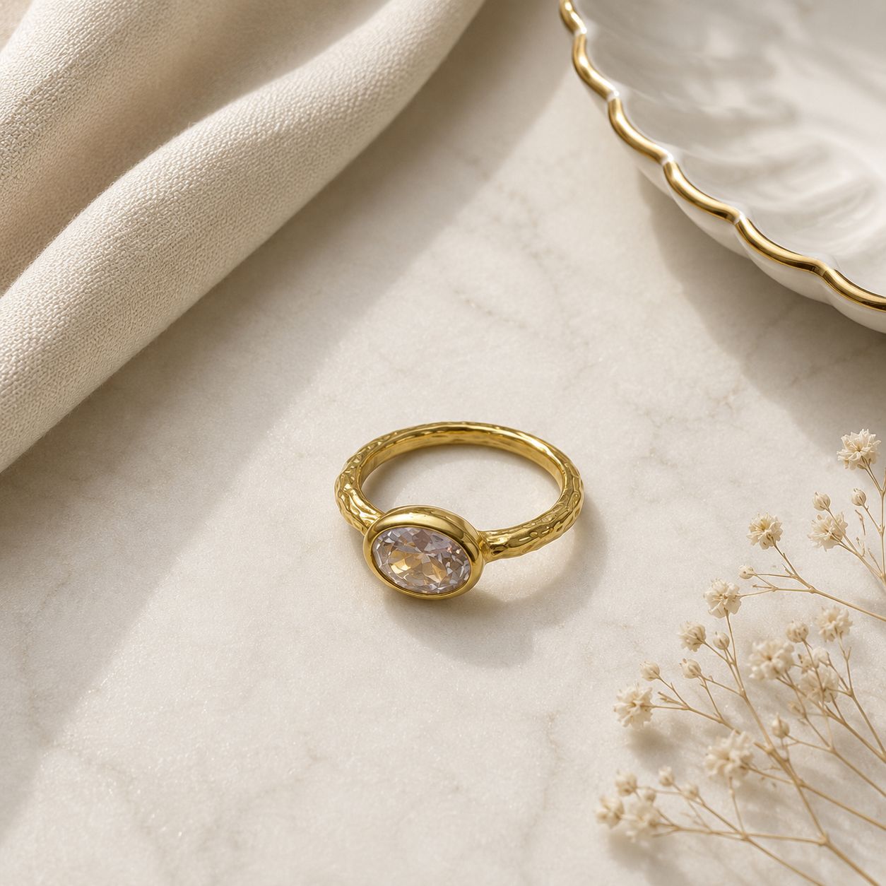 Opal Solitaire Ring
