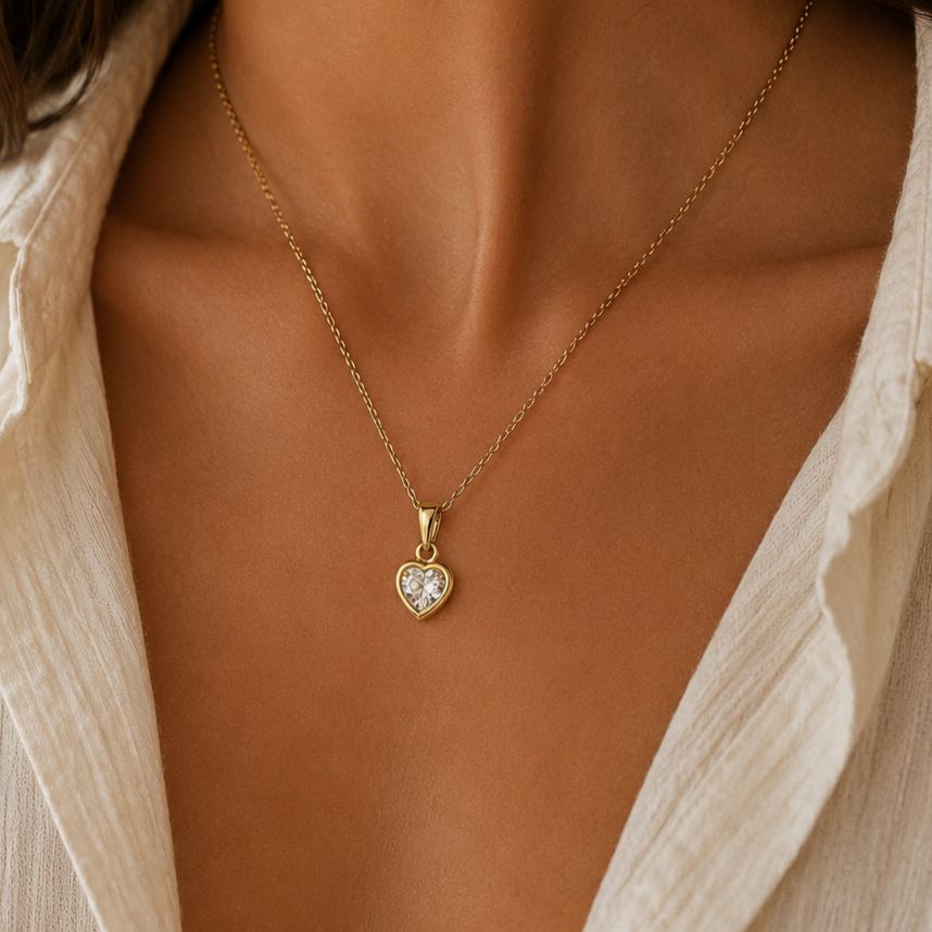 Dainty Heartie Necklace ( Gold )