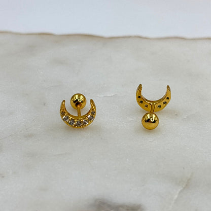 Moon Flatback Earrings