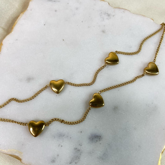 Bumble Heart Layered Bracelet