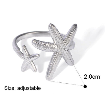 Starfish 18K Silver Ring