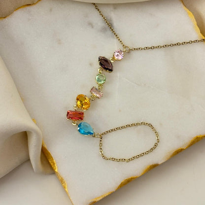 Crystal Bejewelled Hand Chain (Multi Color)