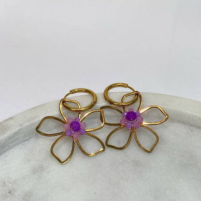 Daisy Earings-purple