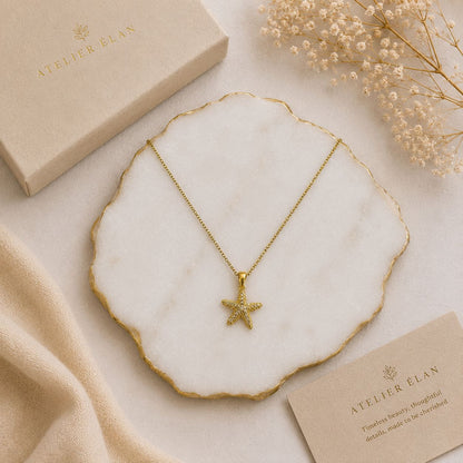 Dainty Starfish Necklace ( Gold )