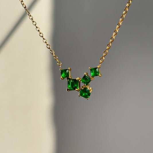 Emerald Grid Necklace