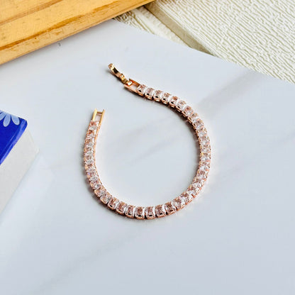 Rose Gold Box Tennis Bracelet