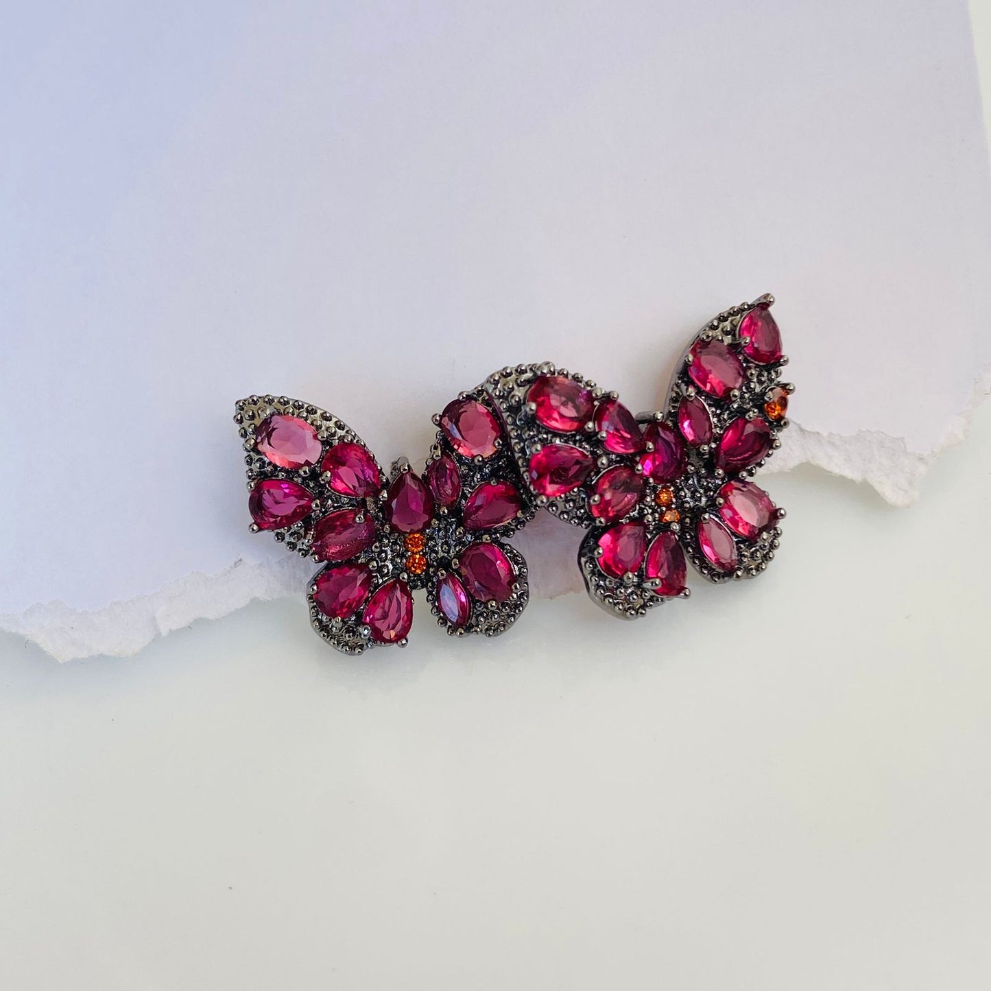 Glam Butterfly Earrings ( Pink)
