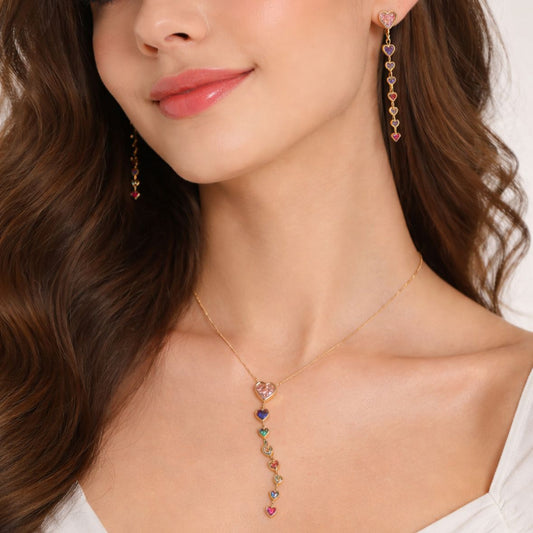 Bejewelled Heart set (Multi Color)