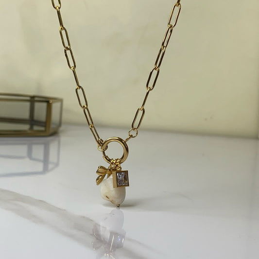 Bow Beach Charm Necklace