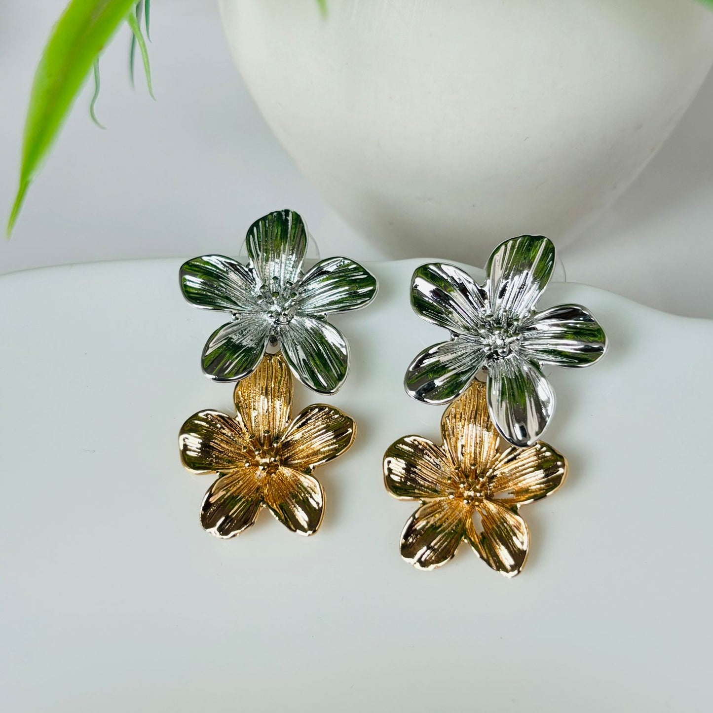 Flowersy Fusion Earrings ( Gold -Silver)