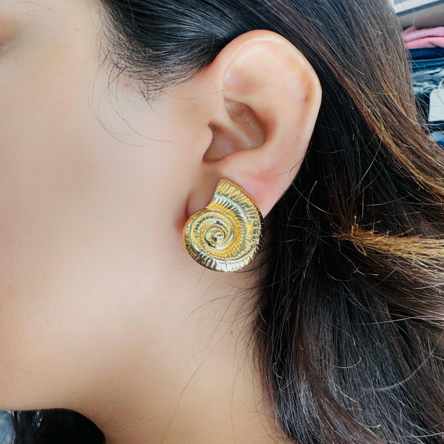 Shell 18K Statement Earrings