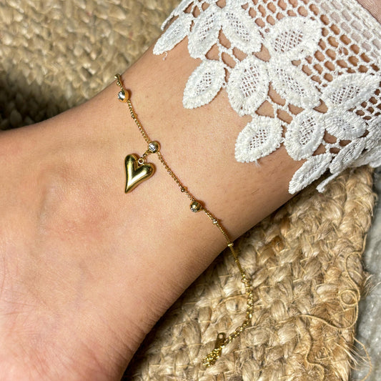 Stone Heart Anklet