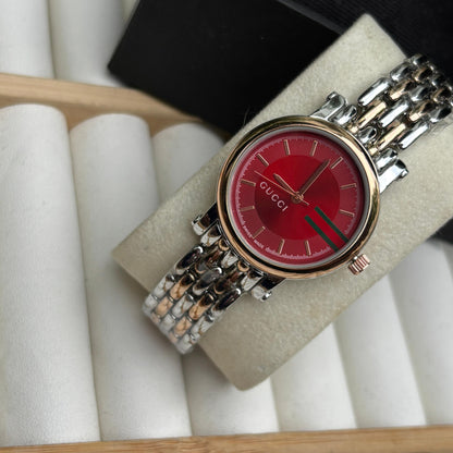 Gucci Dual Tone Red Luxe Watch