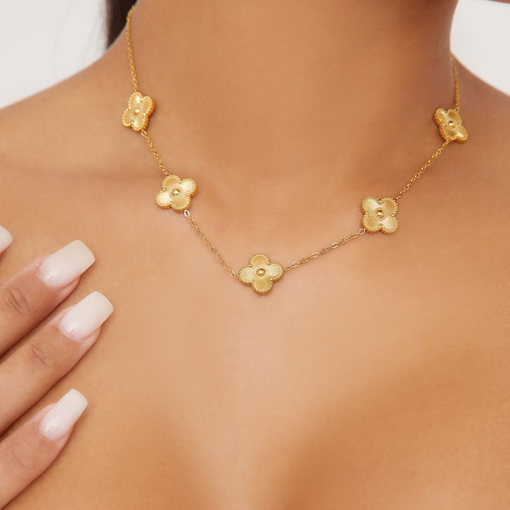 5 Clover Gold Necklace