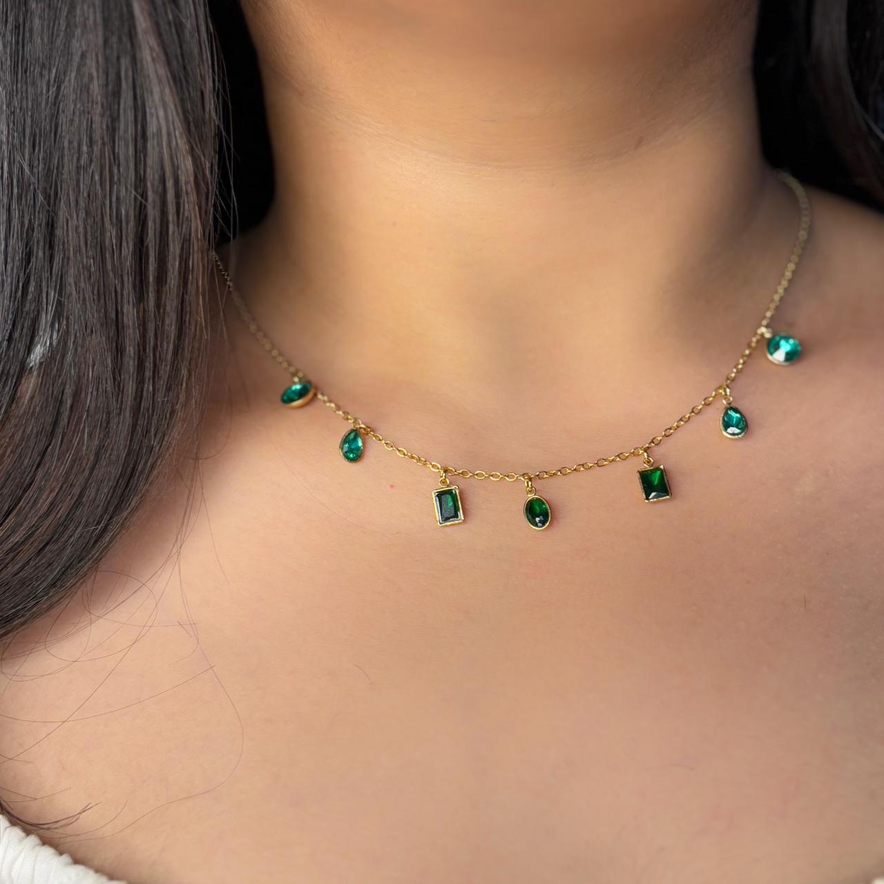 Emerald Bejewelled Necklace
