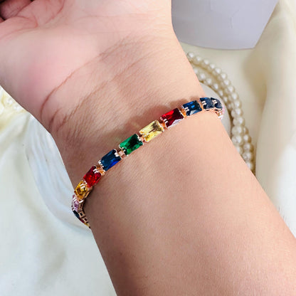 Multi Square Tennis Bracelet