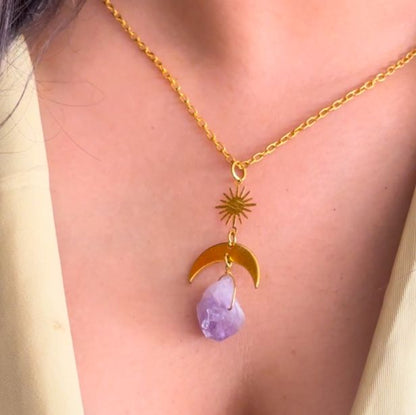 Amethyst Moon Earthy Necklace