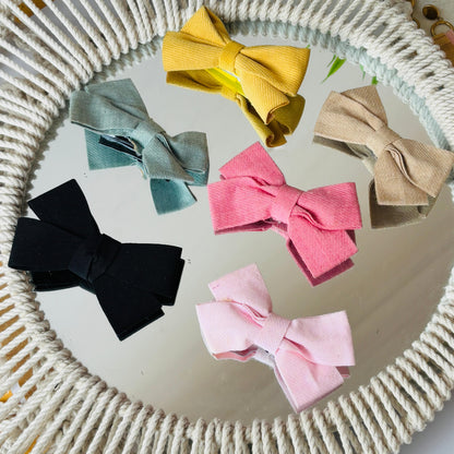 Solid Colours Bow Clips