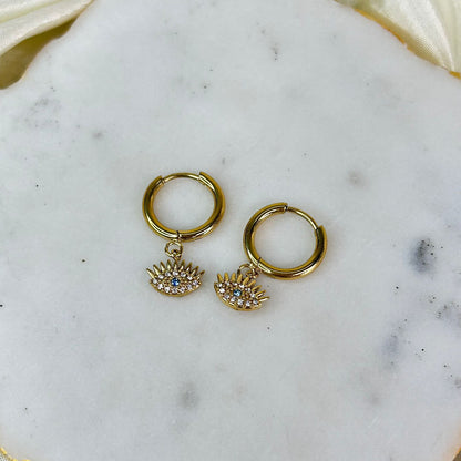 Dainty Evil Eye Earrings