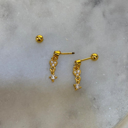 Heart Charm Flatback Earrings