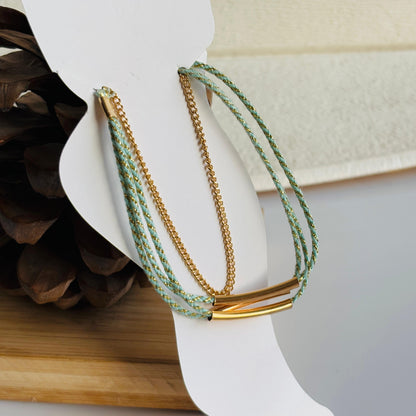 Pale-turquoise Loop Layered Anklet