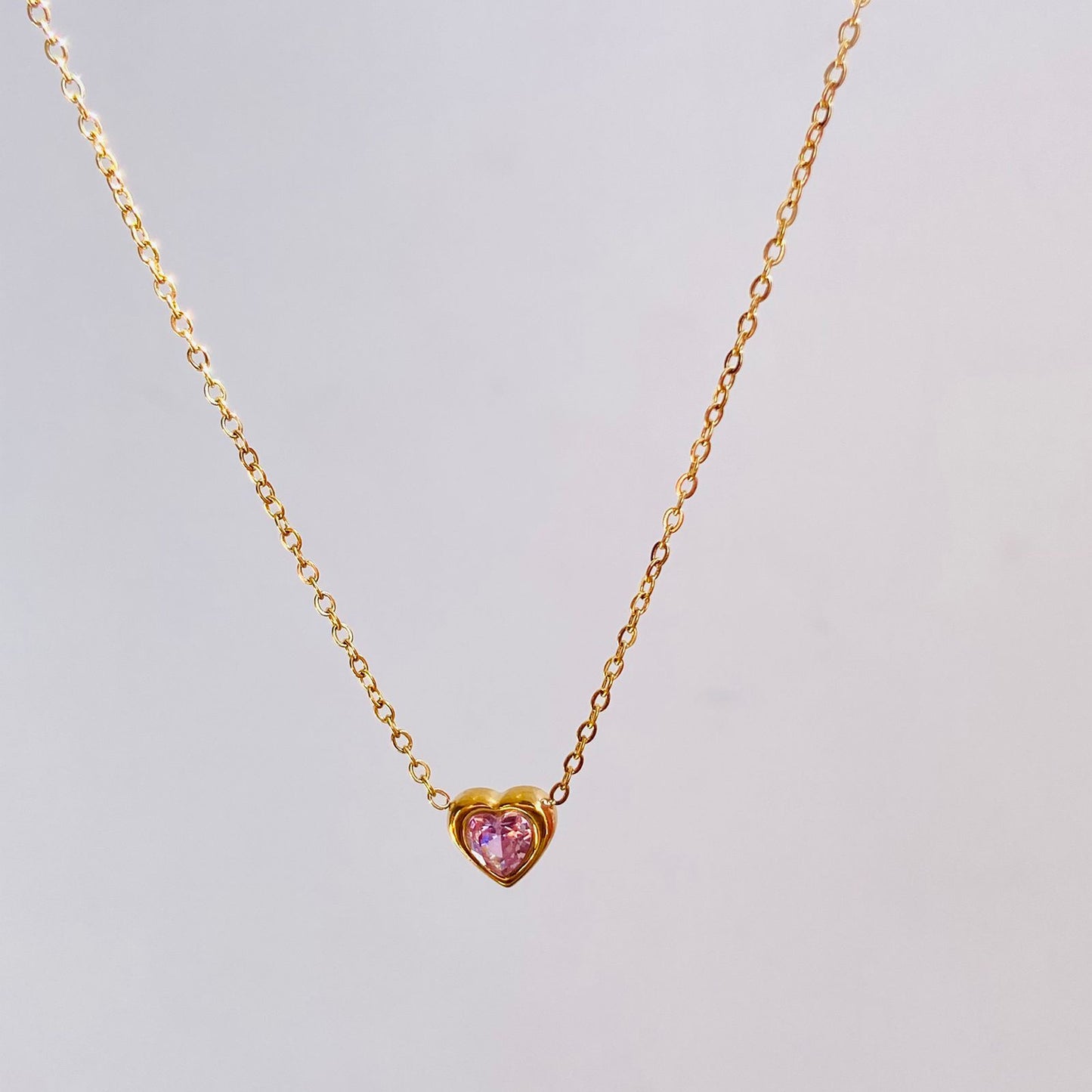 Lush Pink Heart Necklace