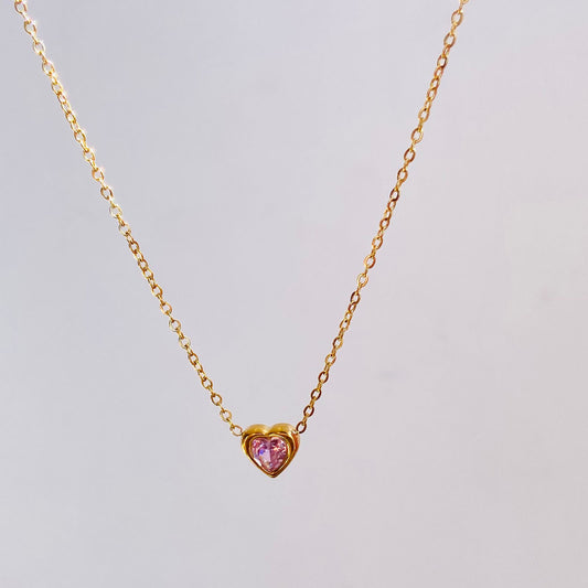 Lush Pink Heart Necklace