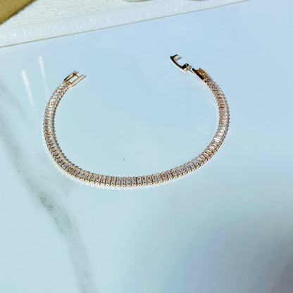 Princess Tennis Bracelet (Rose Gold)