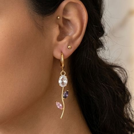 Tulip Cinderella Earrings (lavender-white)