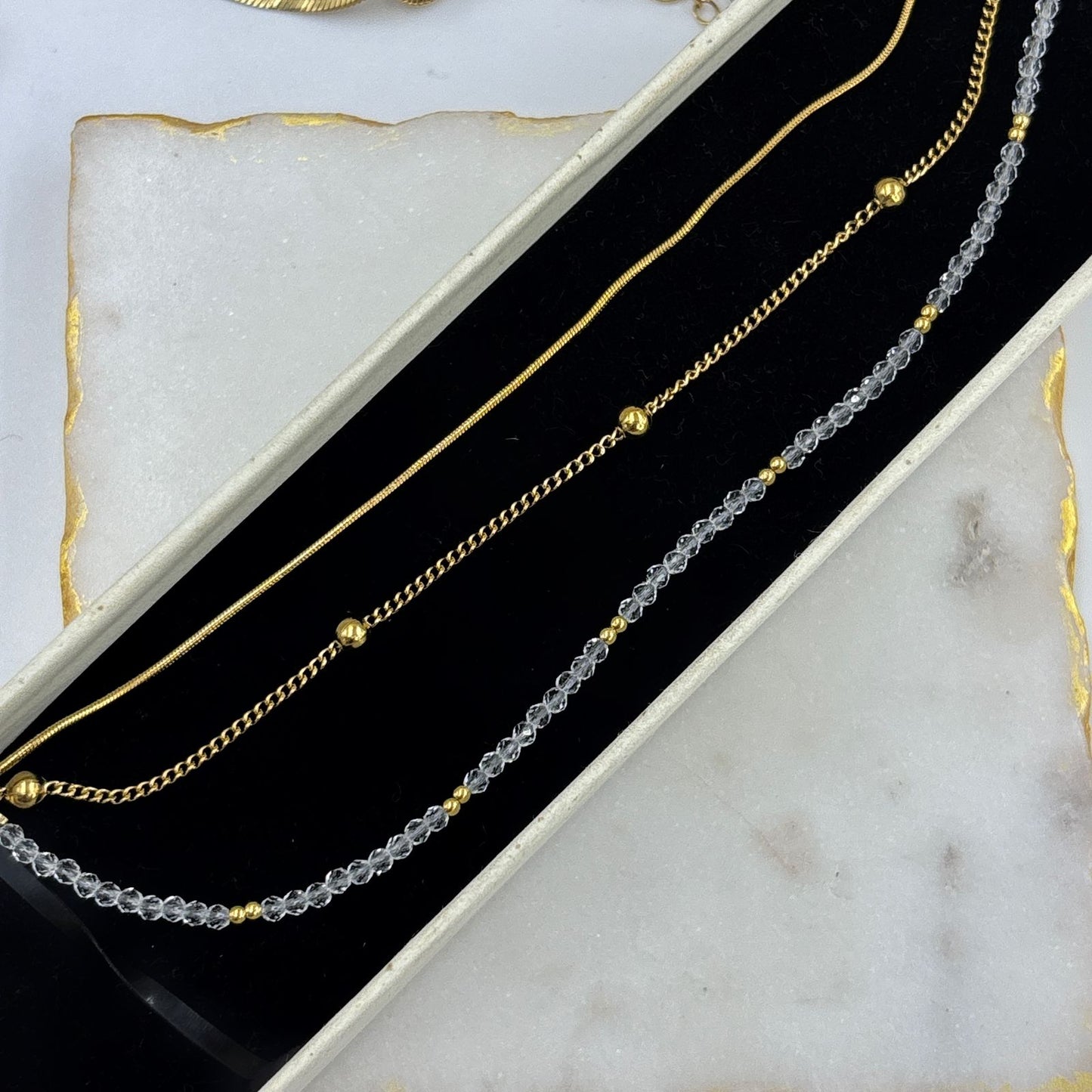 Crystal Layered Chain Bracelet