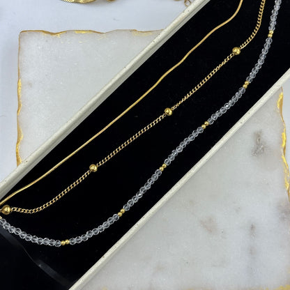 Crystal Layered Chain Bracelet