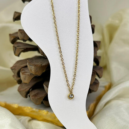 Single White Dot Anklet