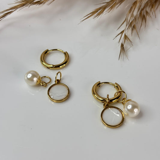 Detachable Round Pearlie Hoops