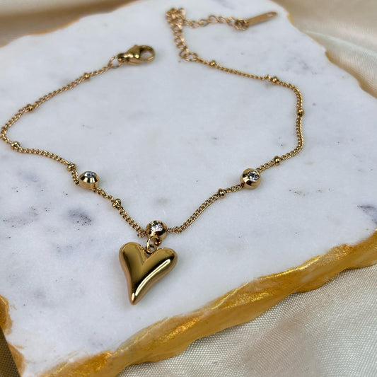 Stone Heart Anklet