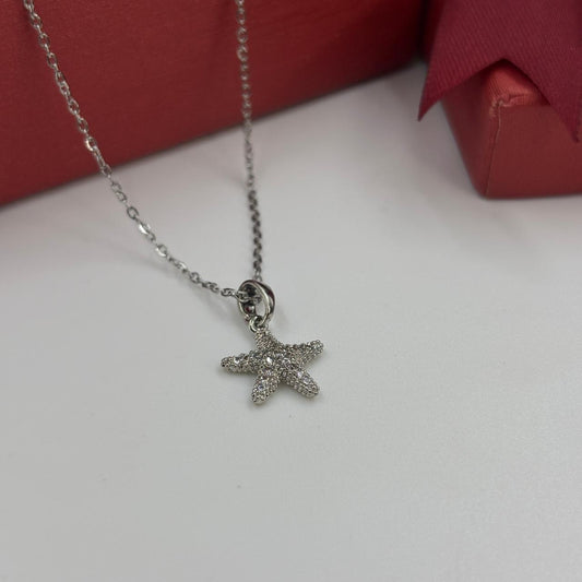 Dainty Starfish Necklace ( Silver)