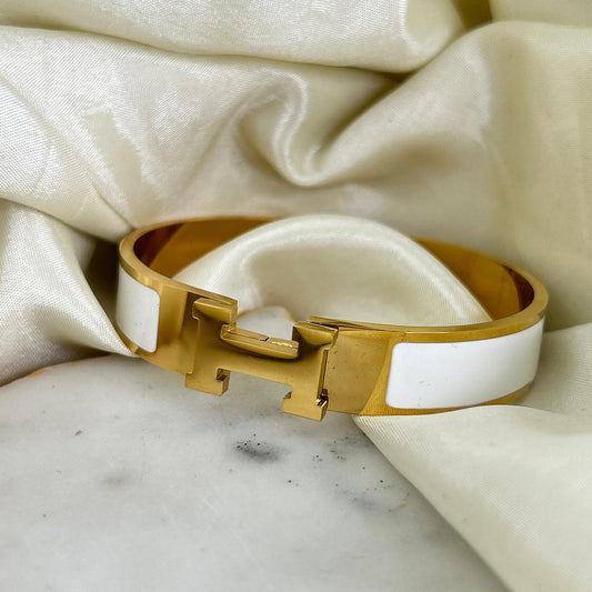 H White Cuff Bracelet