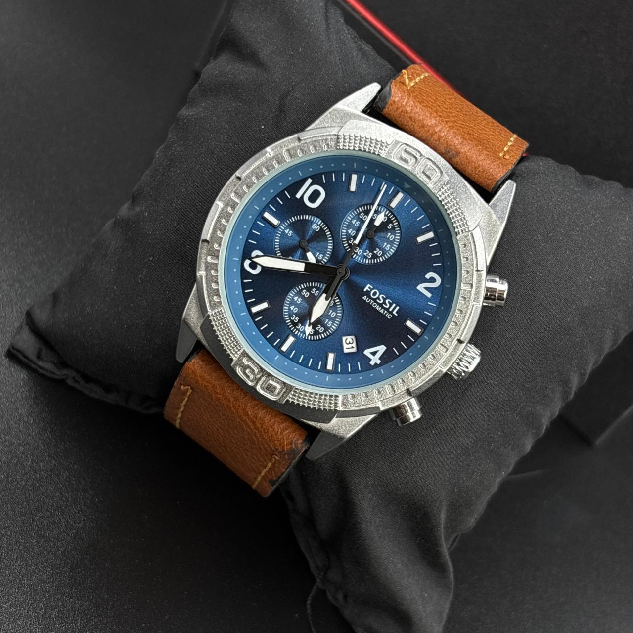 Fossil Blue Dial Chronograph Watch