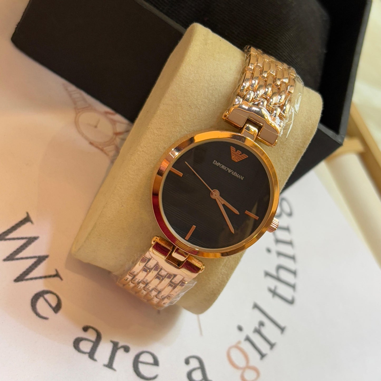 Armani Vintage Black Dial Watch