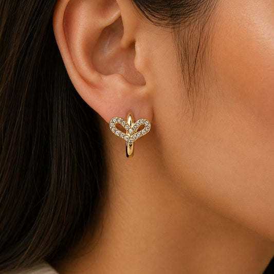 Heart Bling Mini Hoop Earrings
