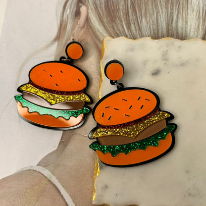Burger Earrings