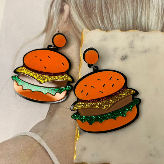 Burger Earrings