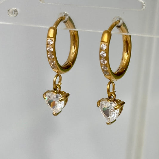 Bling Heart Earrings