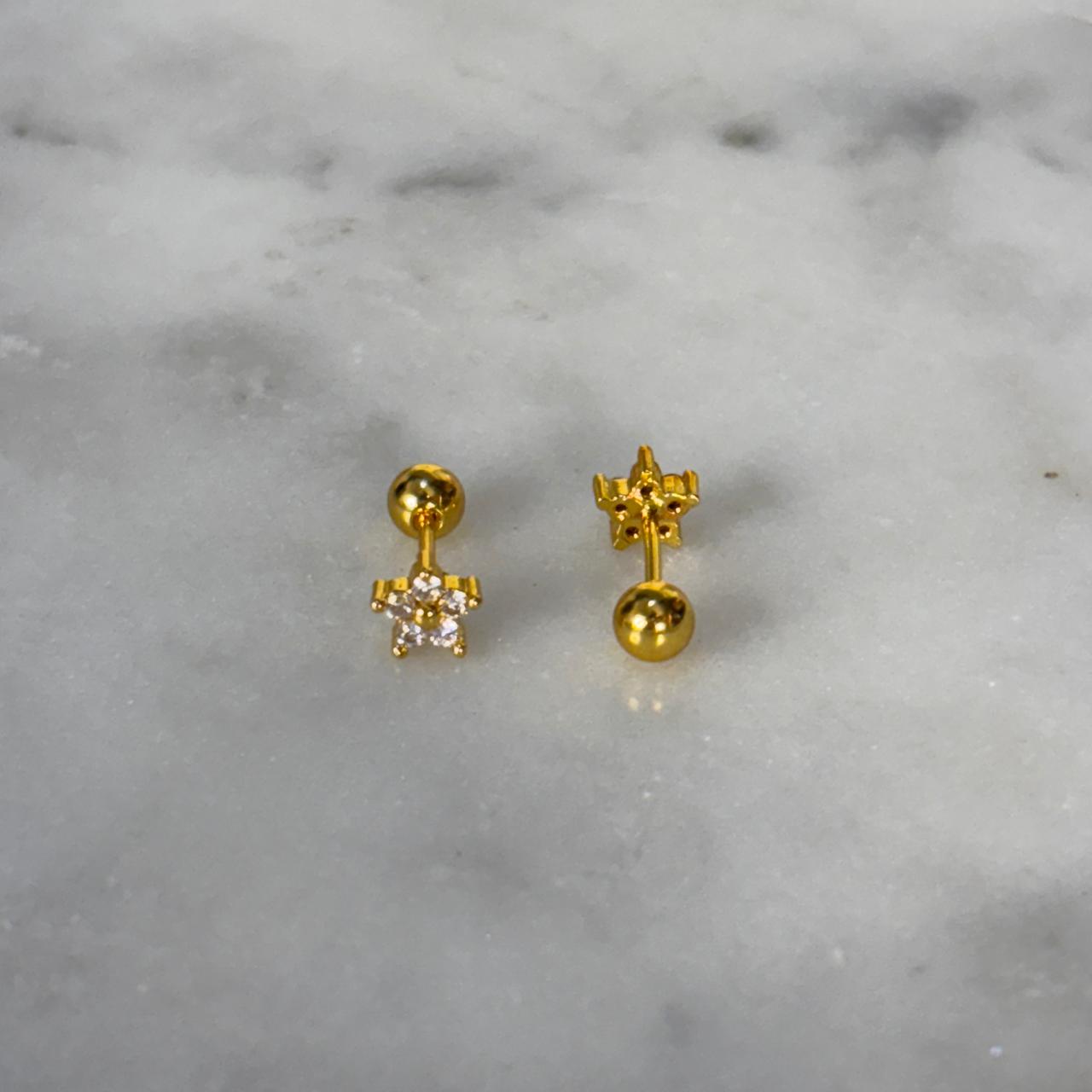 White Fiona Flatback Earrings
